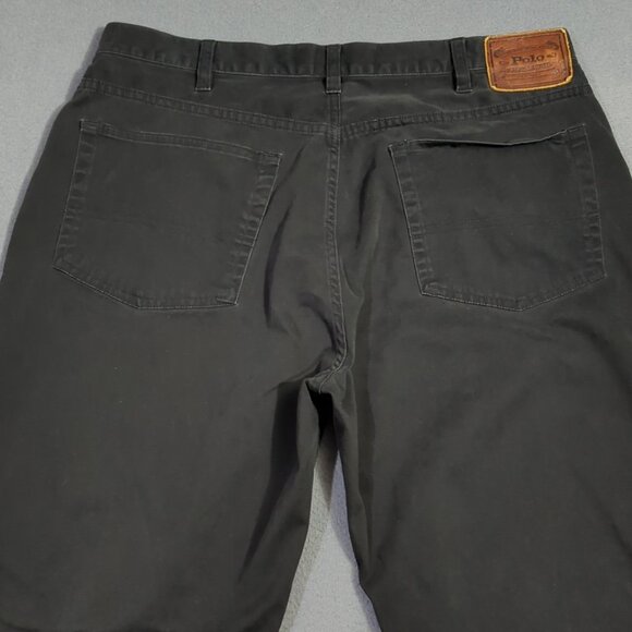 Polo Ralph Lauren Pants Men's 36x32 Fits 34x31 Black 5 Pocket Chino - Picture 3 of 12